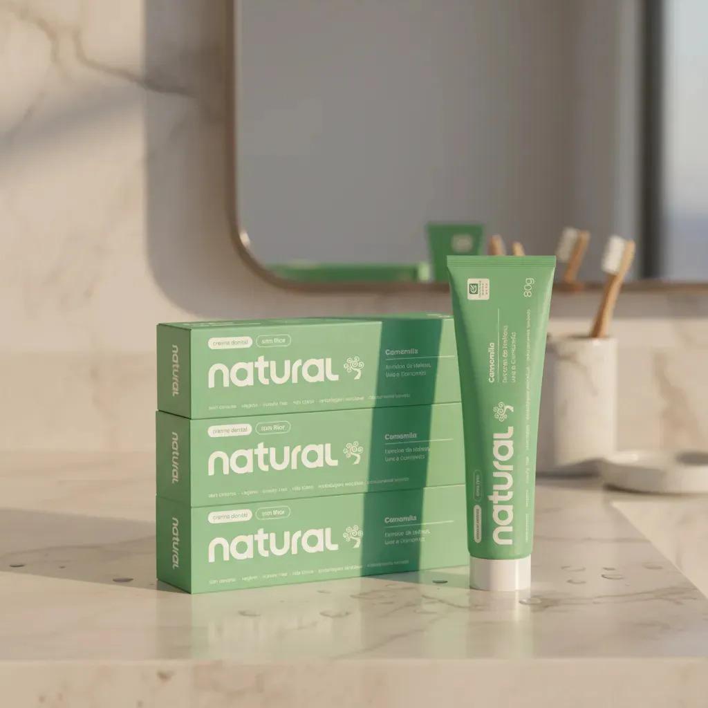 Kit 3 Pastas de Dente Naturais Orgânicas com Camomila 80g – Veganas
