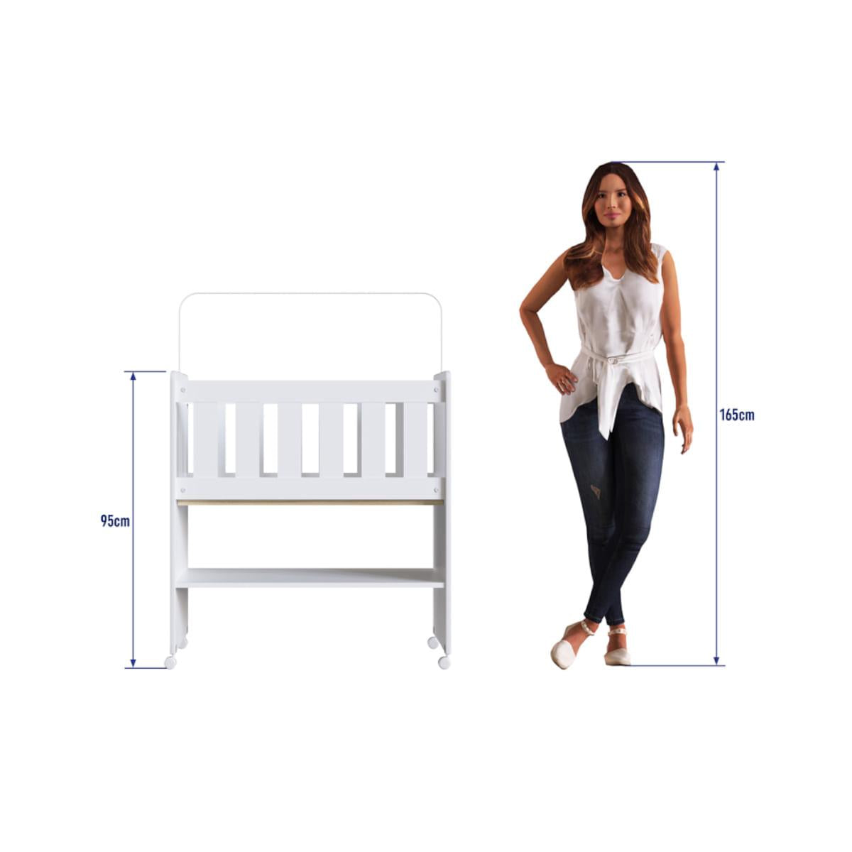 Mini Berço em MDP Branco Moisés Normatizado com Colchão Completa Móveis BY501