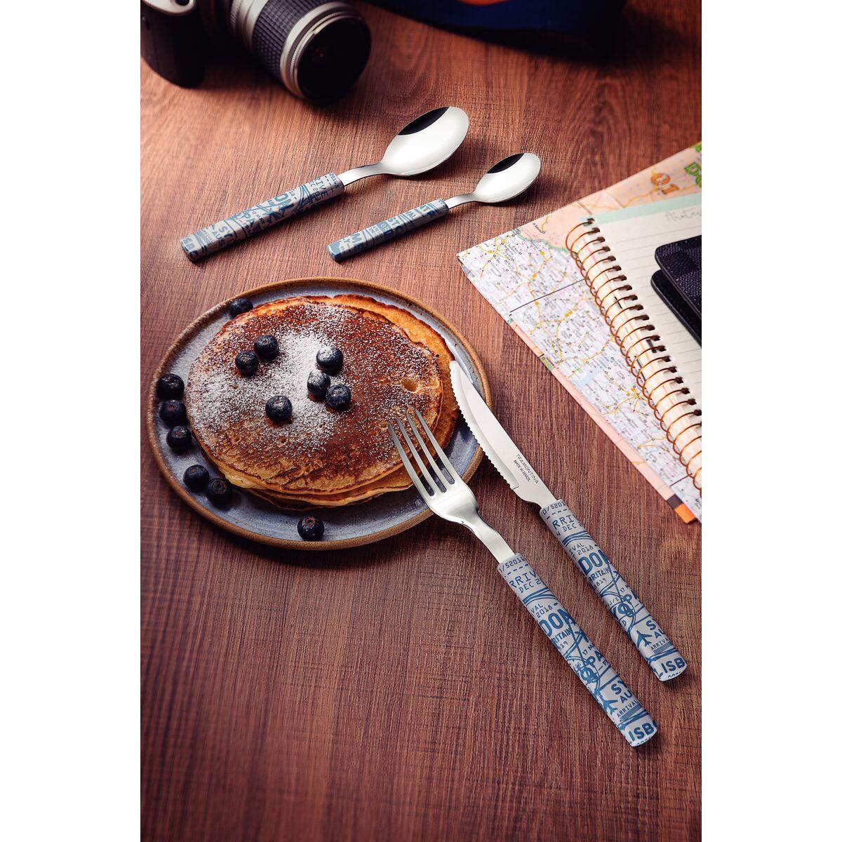 Faqueiro Tramontina Bliss com Lâminas em Aço Inox e Cabos de Polipropileno Cinza Médio 16 Peças