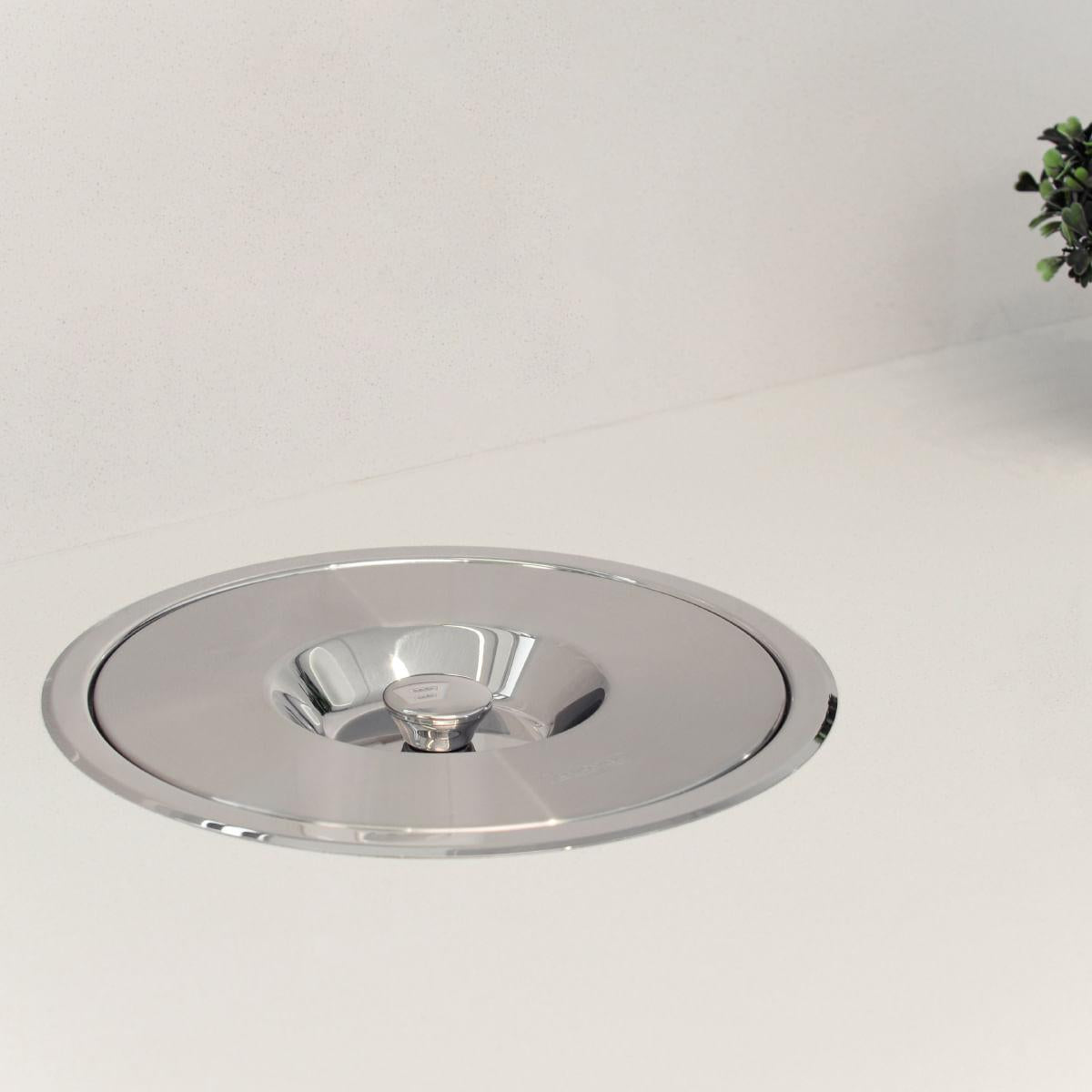Lixeira de Embutir Tramontina Clean Round em Aço Inox com Balde Plástico 5 L