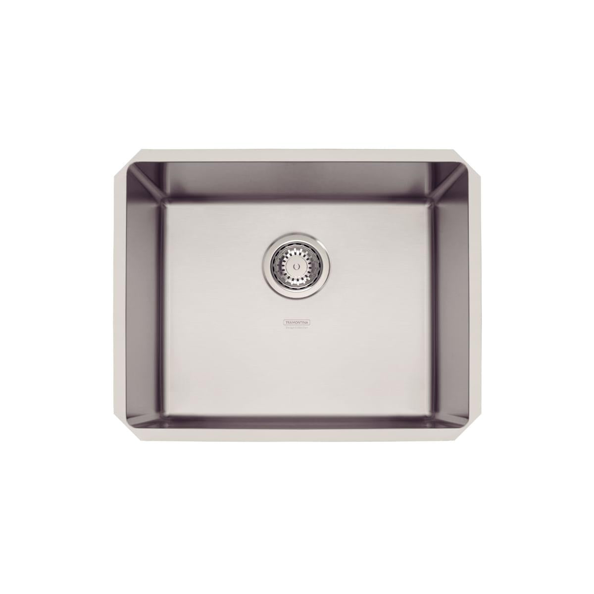 Cuba Quadrum 50 U Undermount Tramontina 50x40x 20 cm em Aço Inox Acetinado OUTLET