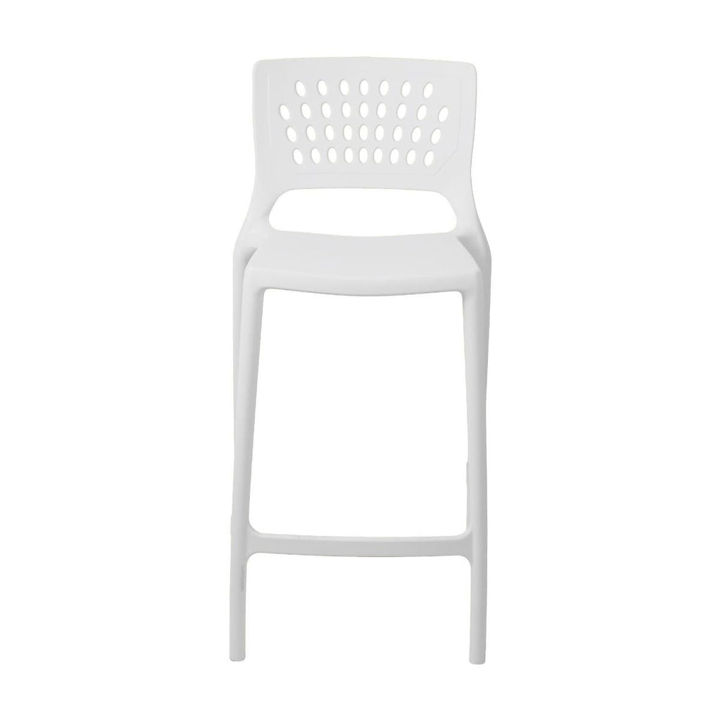 Banqueta Alta para Bancada e Cozinha Branca Empilhável Marte em Polipropileno Acrilys