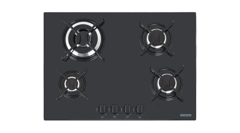 Cooktop Tramontina 4Q Gás Vidro Trapézio 4GG Tri 70 94707201
