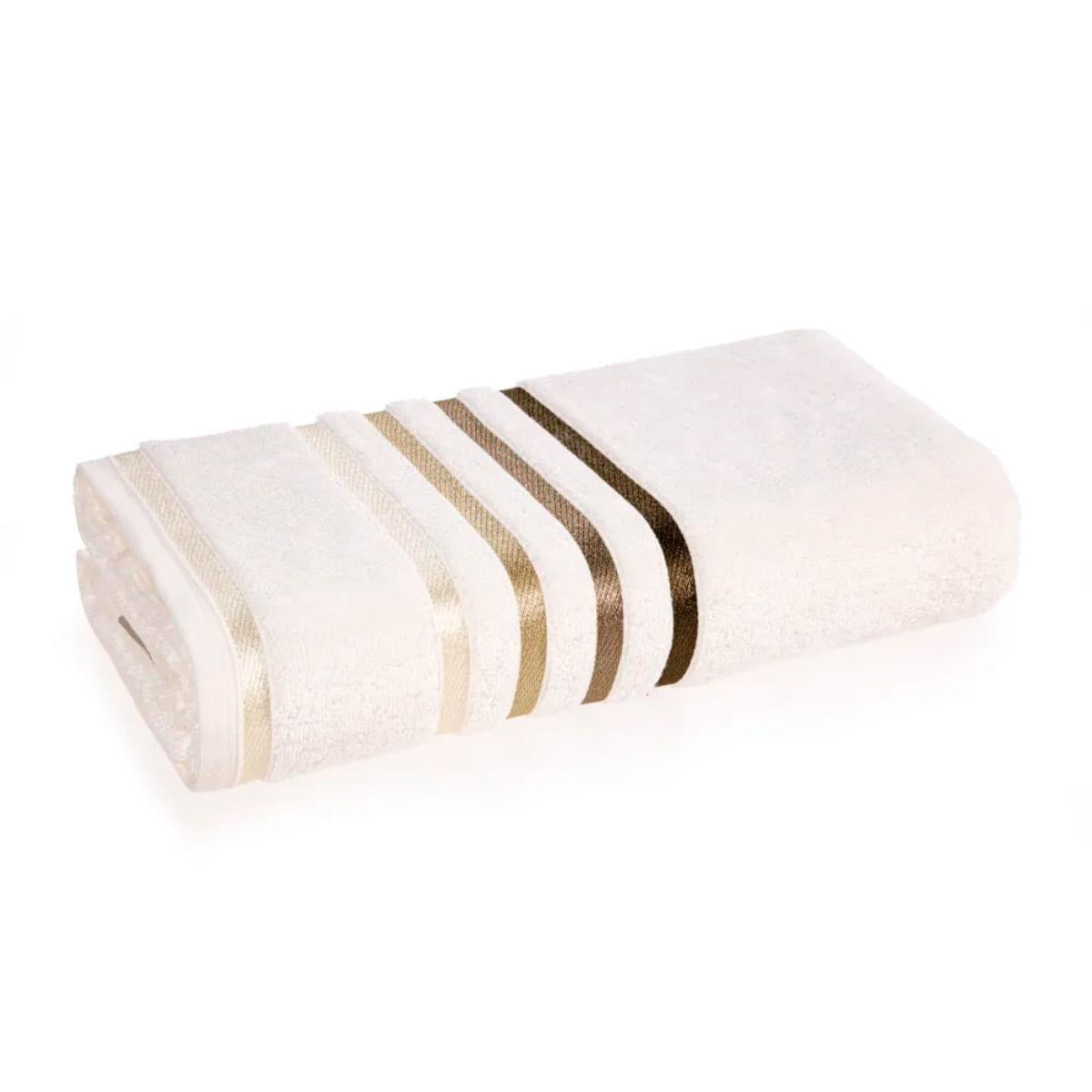 Toalha de Rosto Karsten Fio Penteado Lumina Ivory Marrom