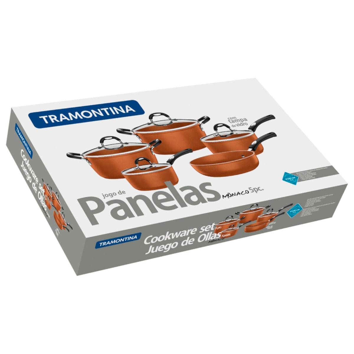 Jogo de Panelas Alumínio 5 Peças Cobre Mônaco Tramontina 20899350