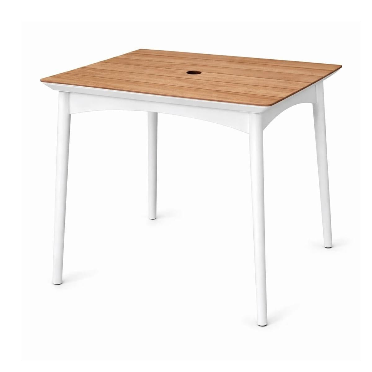Mesa 4 Lugares Júpiter 70cm em Polipropileno Branco com Impresso Amadeirado Acrilys