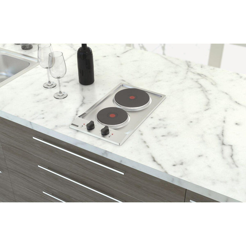 Cooktop Elétrico Tramontina Dominó em Aço Inox com 2 Placas Térmicas em Ferro Fundido