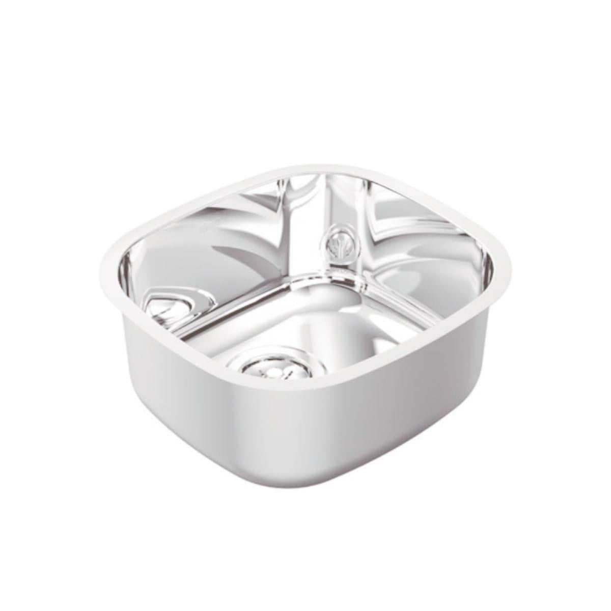 Cuba de Embutir Docol Invicta 37x34x18 cm em Aço Inox Alto Brilho com Válvula 4.1/2"