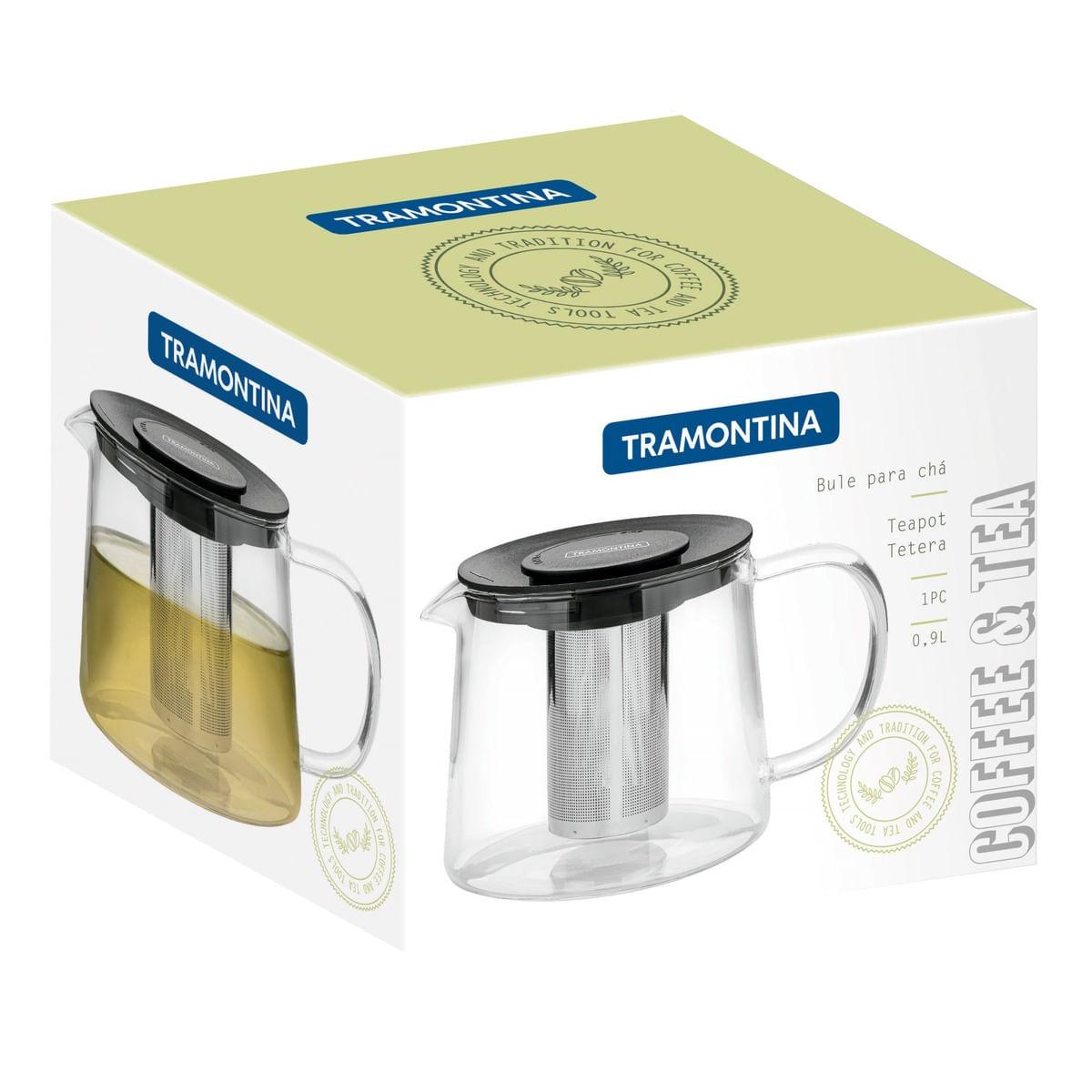 Bule para Chá Tramontina em Vidro e Aço Inox com Infusor 900 ml