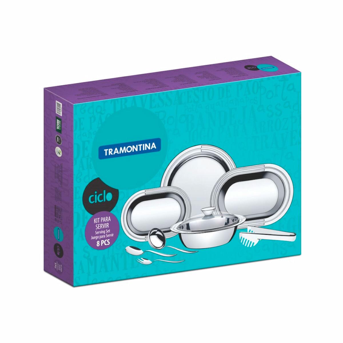 Kit para Servir Tramontina Ciclo em Aço Inox 8 Peças