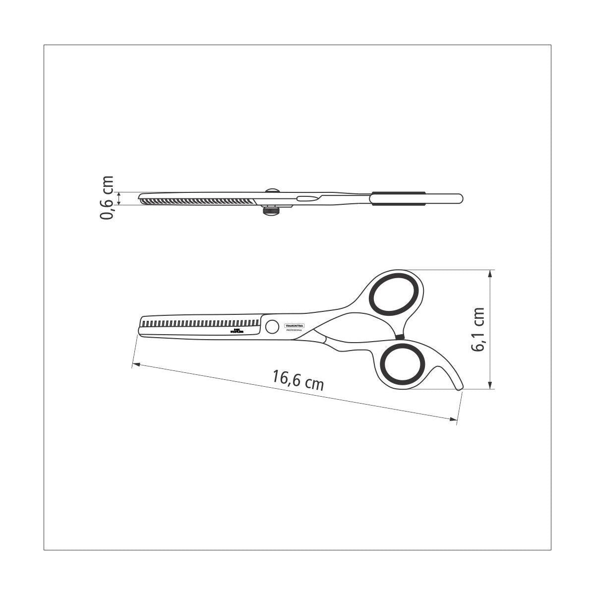 Tesoura para Cabelo Tramontina em Aço Inox com Fio Desbaste e Apoio Fixo para Dedo 6"