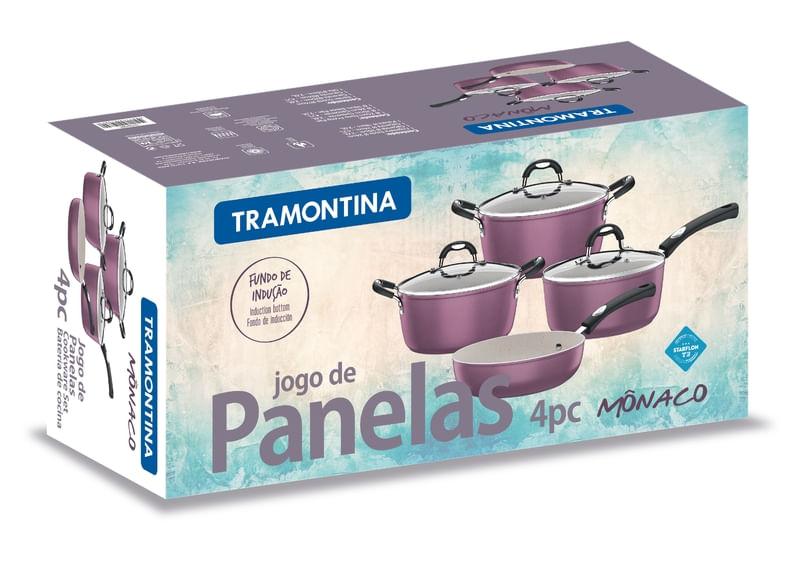 Jogo de Panelas Starflon 4 Peças Roxo Mônaco Tramontina 20799980