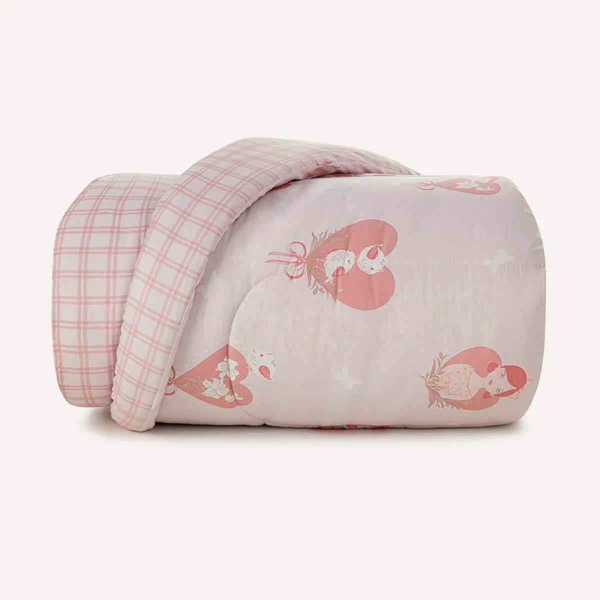 Edredom Infantil Casal Karsten 100% Algodão Ameli Rosa