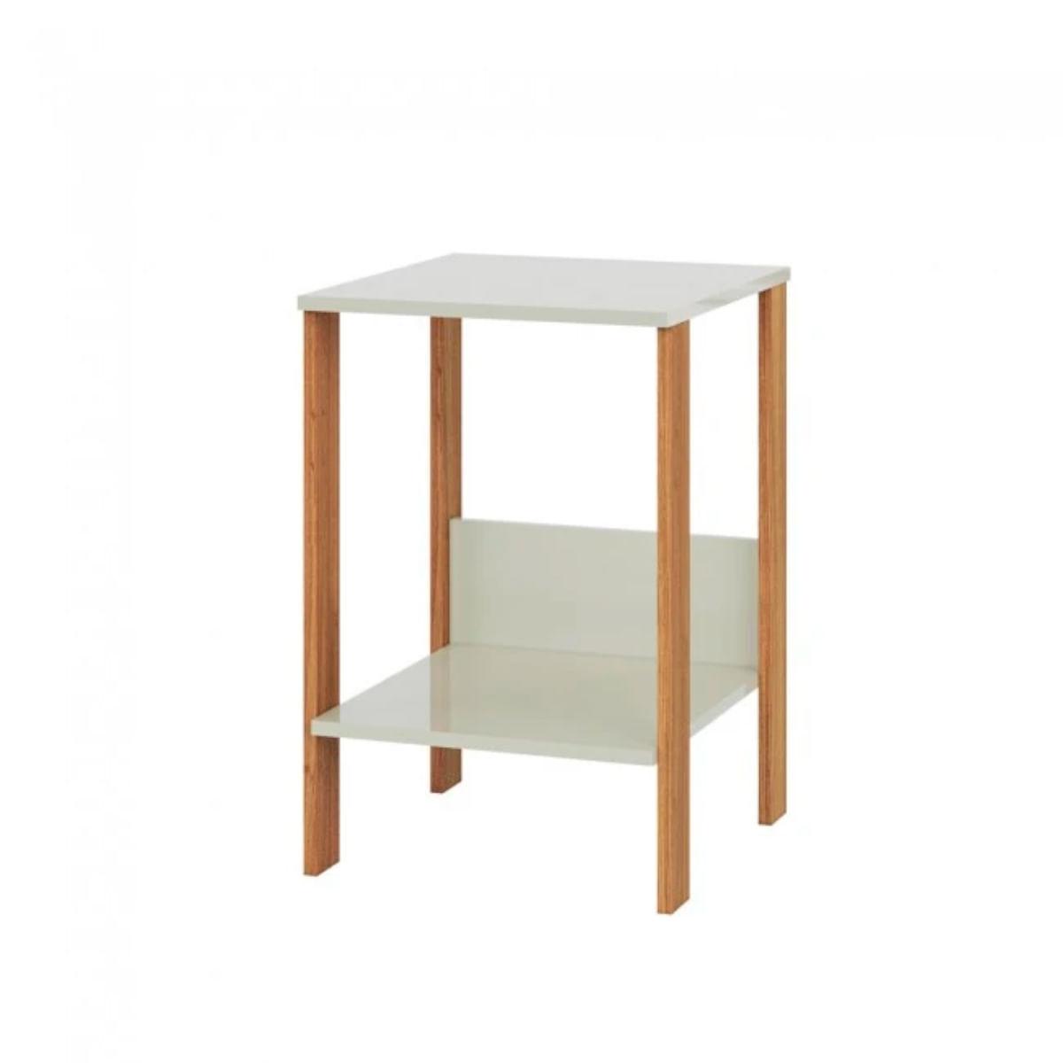 Mesa Auxiliar em MDF 40x44x60 cm Branco Freijó Dalla Costa F14