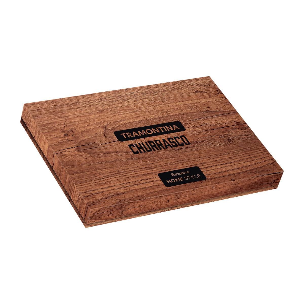 Jogo de Talheres Tramontina 12 Peças em Aço Inox e Cabo Madeira Polywood Vermelho