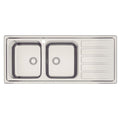 Cuba de Sobrepor Tramontina Marea Deep 2C 34 Plus 116 x 50 cm em Aço Inox Acetinado com Furo para Torneira