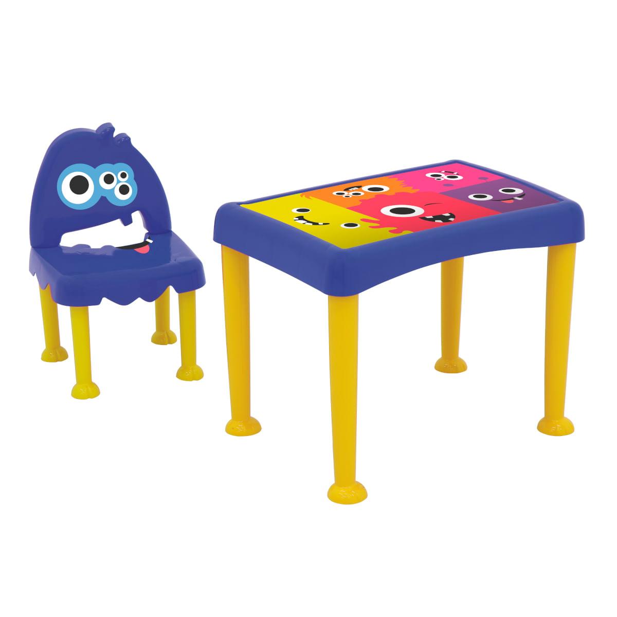 Conjunto Infantil Tramontina Lirous Azul com Adesivo Estampado Polipropileno
