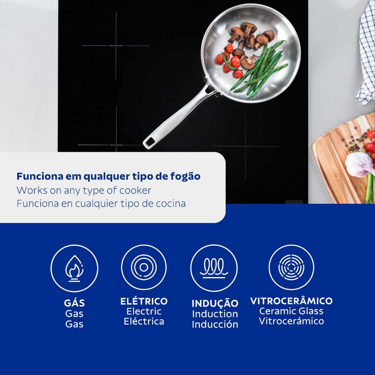 Frigideira Tramontina Grano Aço Inox e Corpo Triplo 30 cm 3,4 L