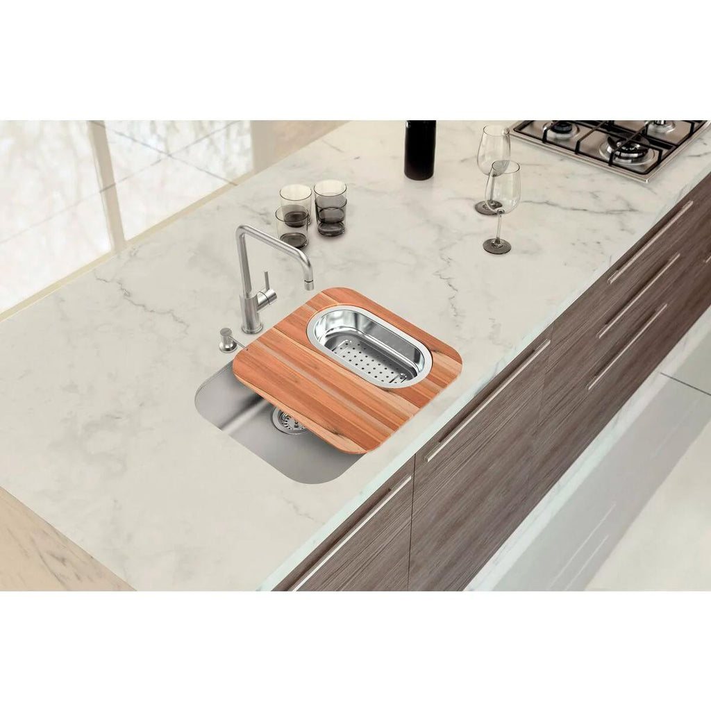 Cuba de Embutir Tramontina Dora 50 BL R6 em Aço Inox Acetinado 50 x 40 cm com Válvula e Acessórios
