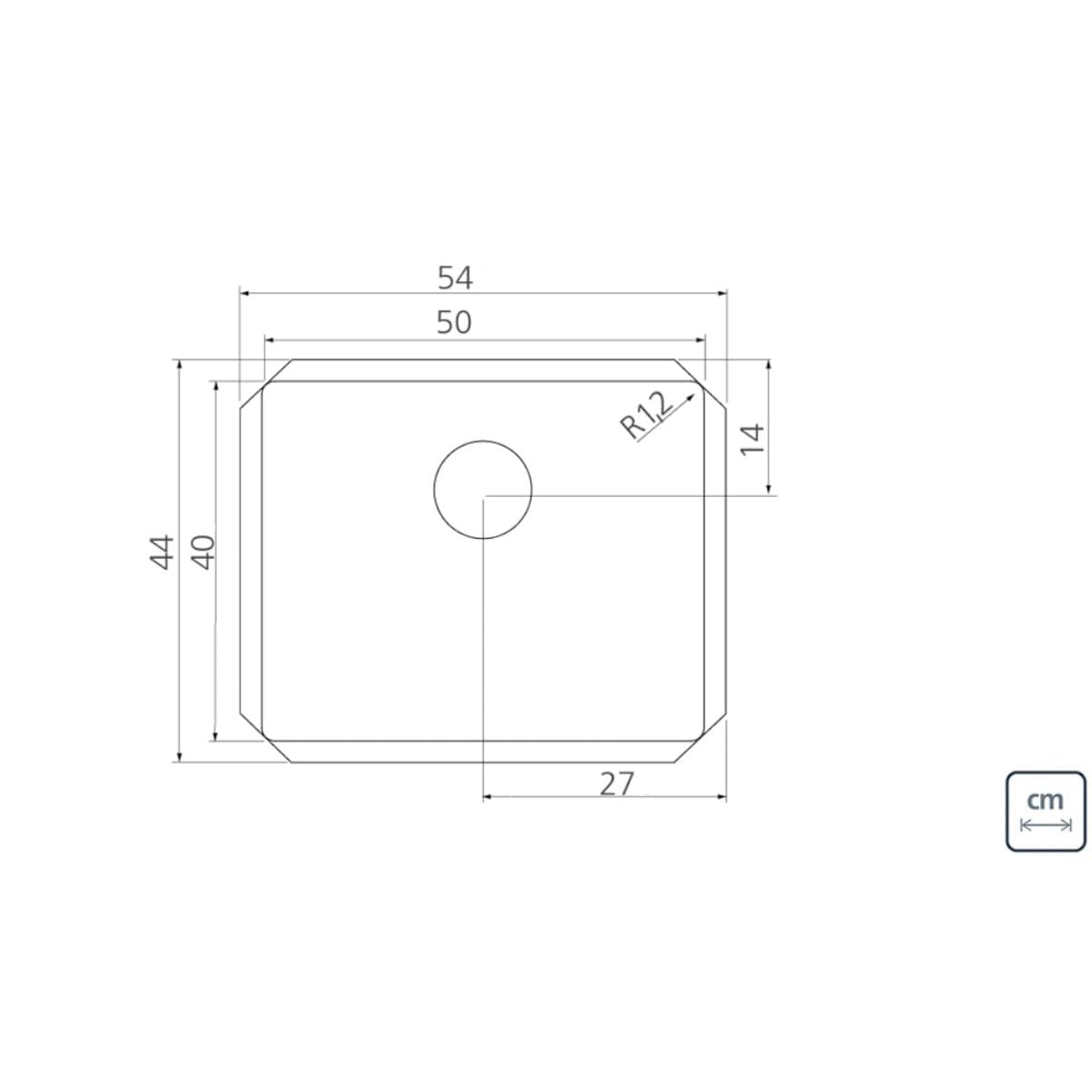 Cuba Quadrum 50 U Undermount Tramontina 50x40x20 cm em Aço Inox com Dosador de Sabão e Tábua