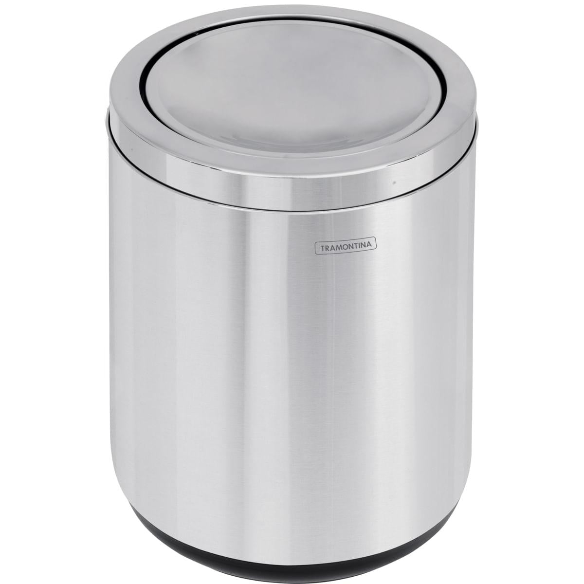 Lixeira Inox Tramontina Cápsula Basculante Scotch Brite e Base em Polipropileno 10 Litros