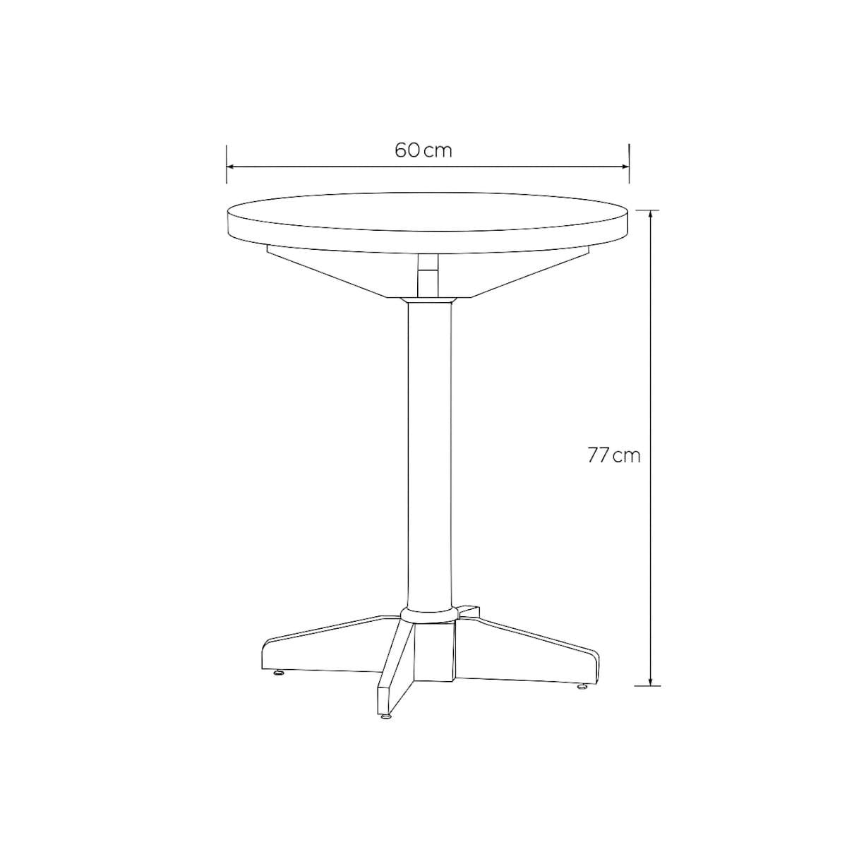 Mesa Bar Baixa Piratini 60x77cm em Madeira Maciça Castanho Acetinado