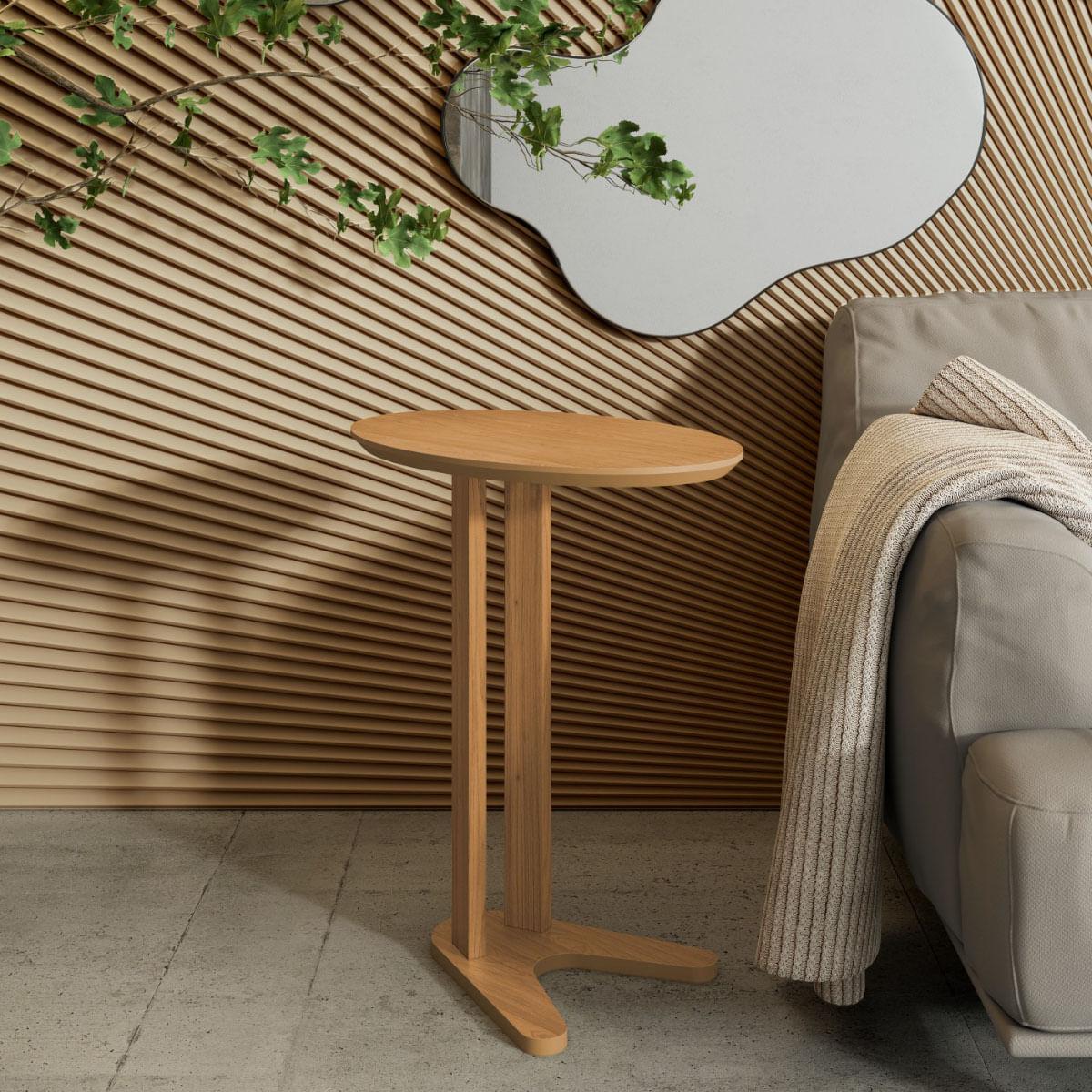 Mesa Lateral em MDF 60 cm Freijó TB604 JJ Dalla Costa