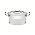 Caçarola Funda Tramontina Professional Aço Inox 1,8L com Tampa Plana e Fundo Triplo 16cm