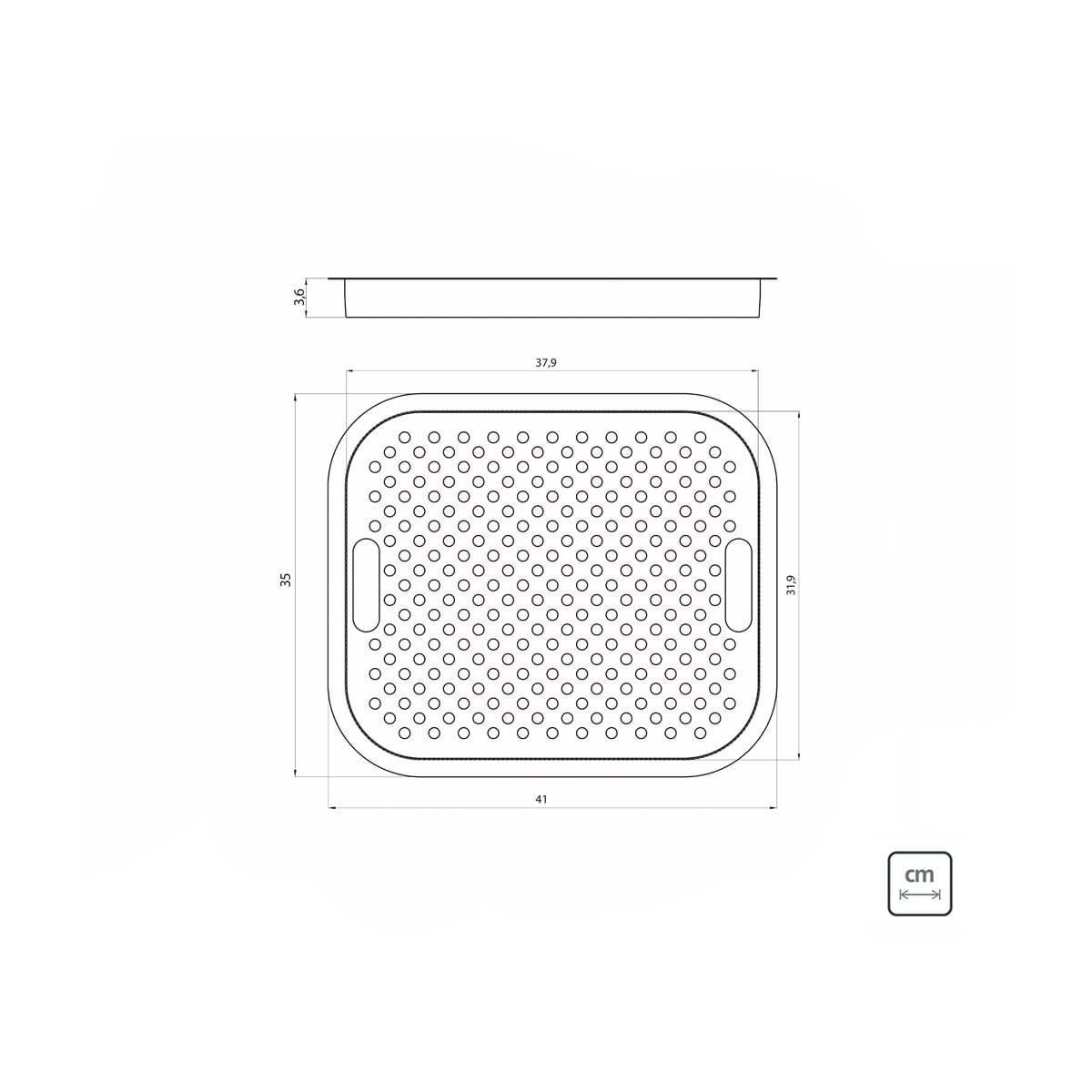 Bandeja Perfurada Tramontina em Aço Inox para Pias e Cubas 41 x 35 cm