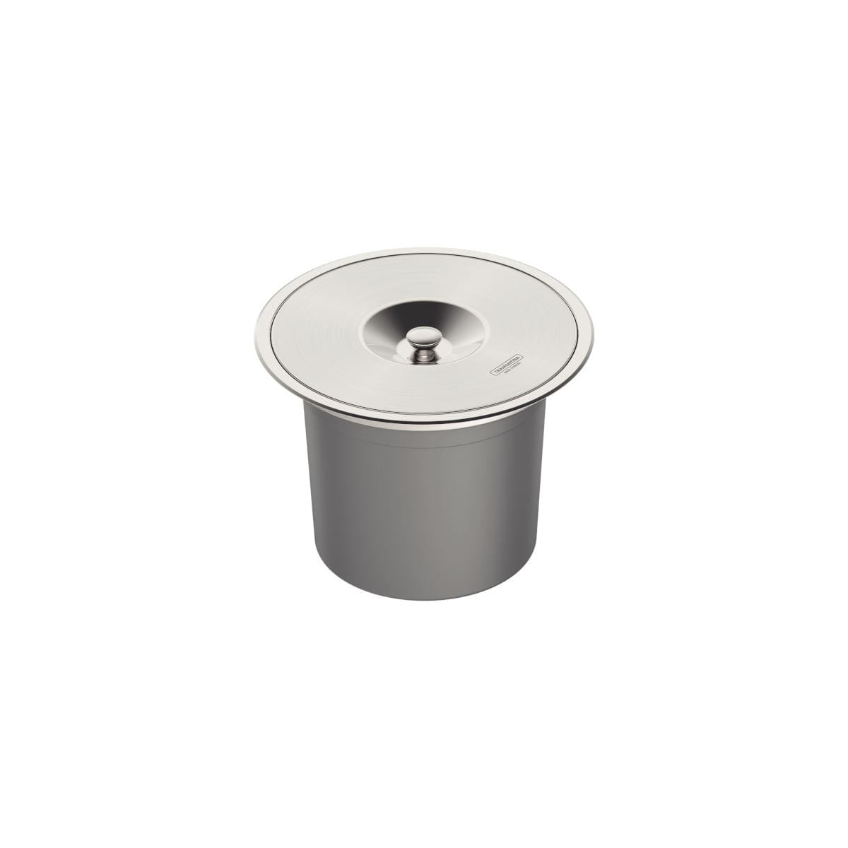 Lixeira de Embutir Tramontina Clean Round em Aço Inox com Balde Plástico 8 L