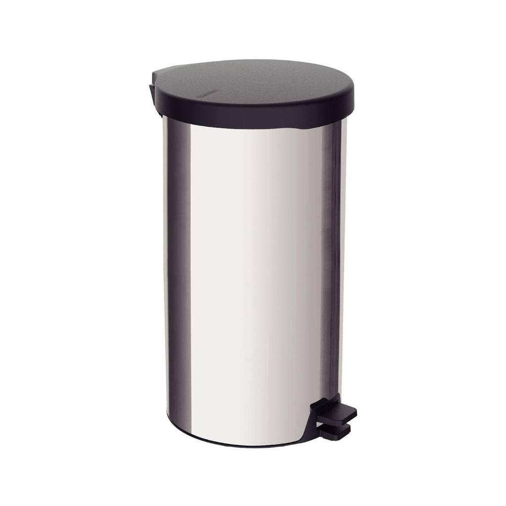 Lixeira com Pedal 20 Litros New Tramontina em Aço Inox Polido com Tampa Plástica