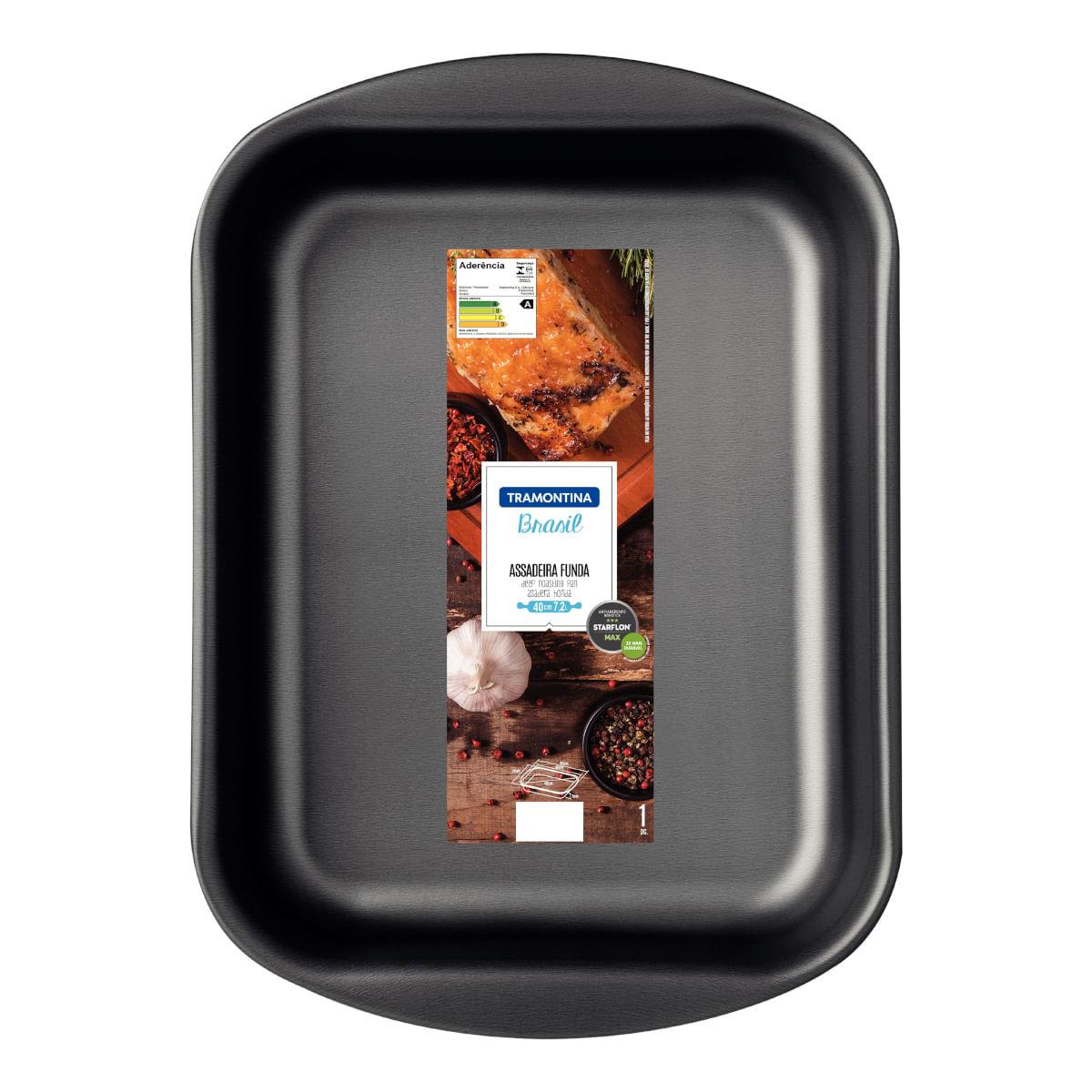 Assadeira Funda Tramontina Grafite 40cm Antiaderente Starflon Max 7,2L