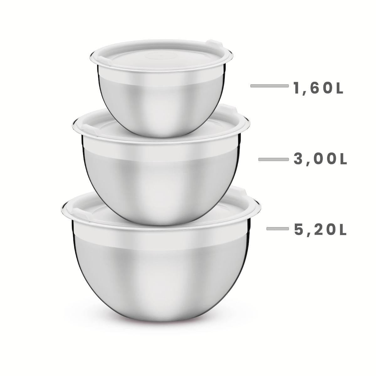 Jogo de Potes Tramontina Cucina Aço Inox 3 Peças
