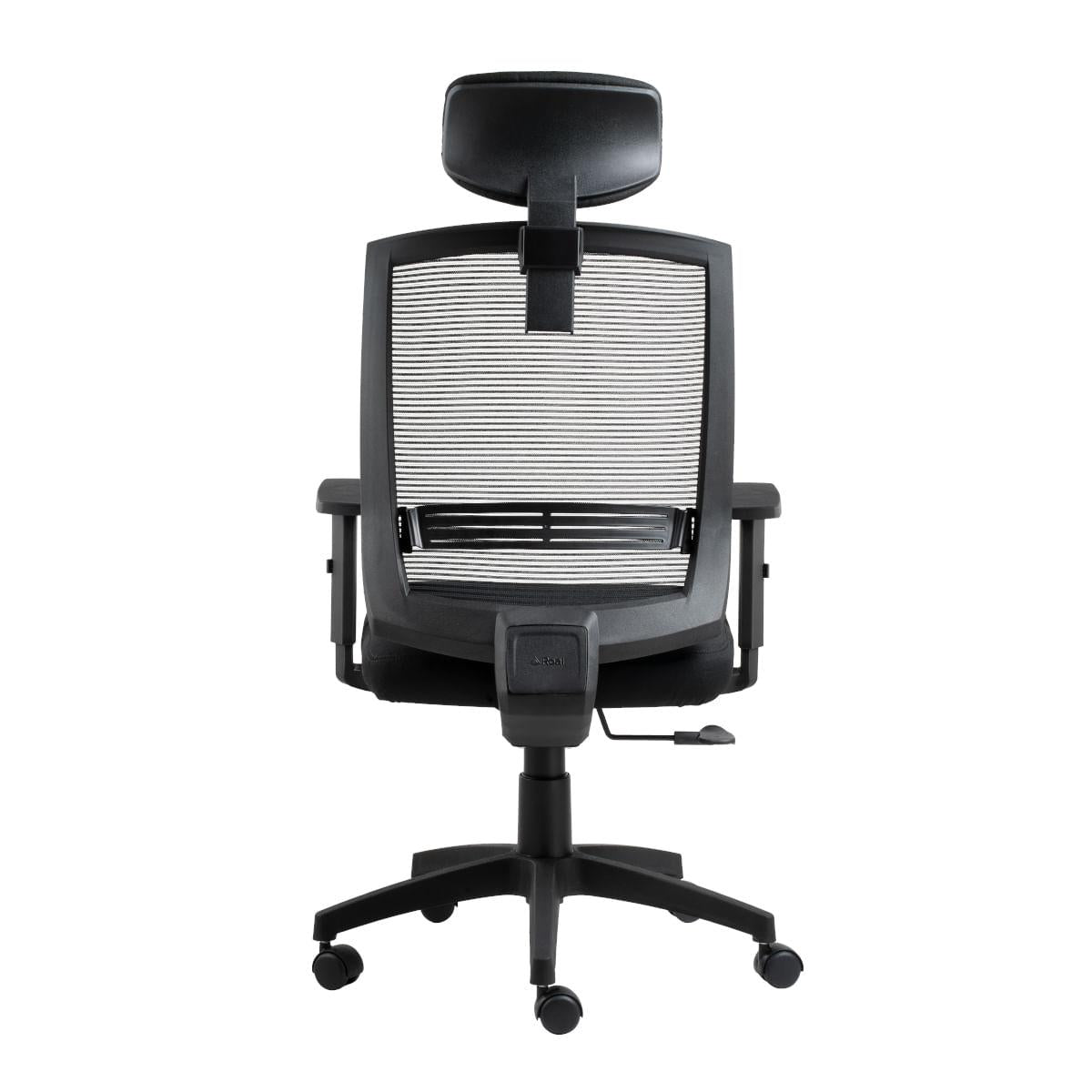 Cadeira para Escritório Presidente Giratória Ergonômica New Opus Roal Preto Encosto em Tela