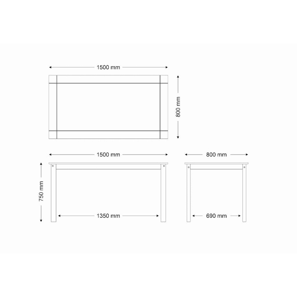Conjunto Sala de Jantar Mesa 150x80 cm 6 Cadeiras Madeira Marin Brasil