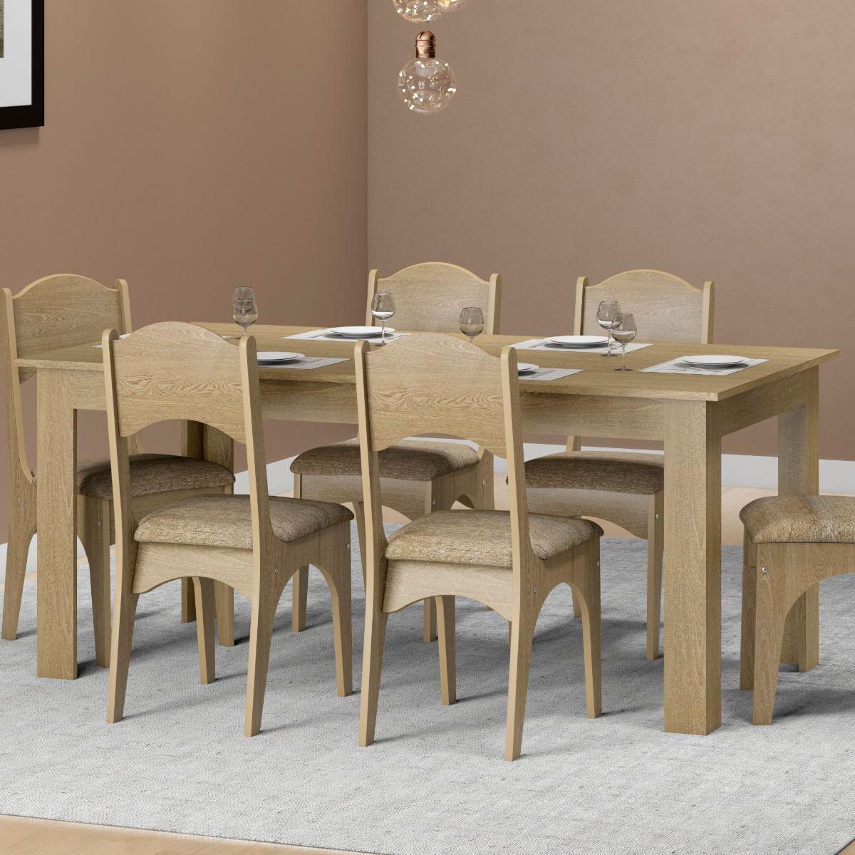 Mesa Retangular 180x90 cm em MDF 18mm Carvalho Dalla Costa TM23KK