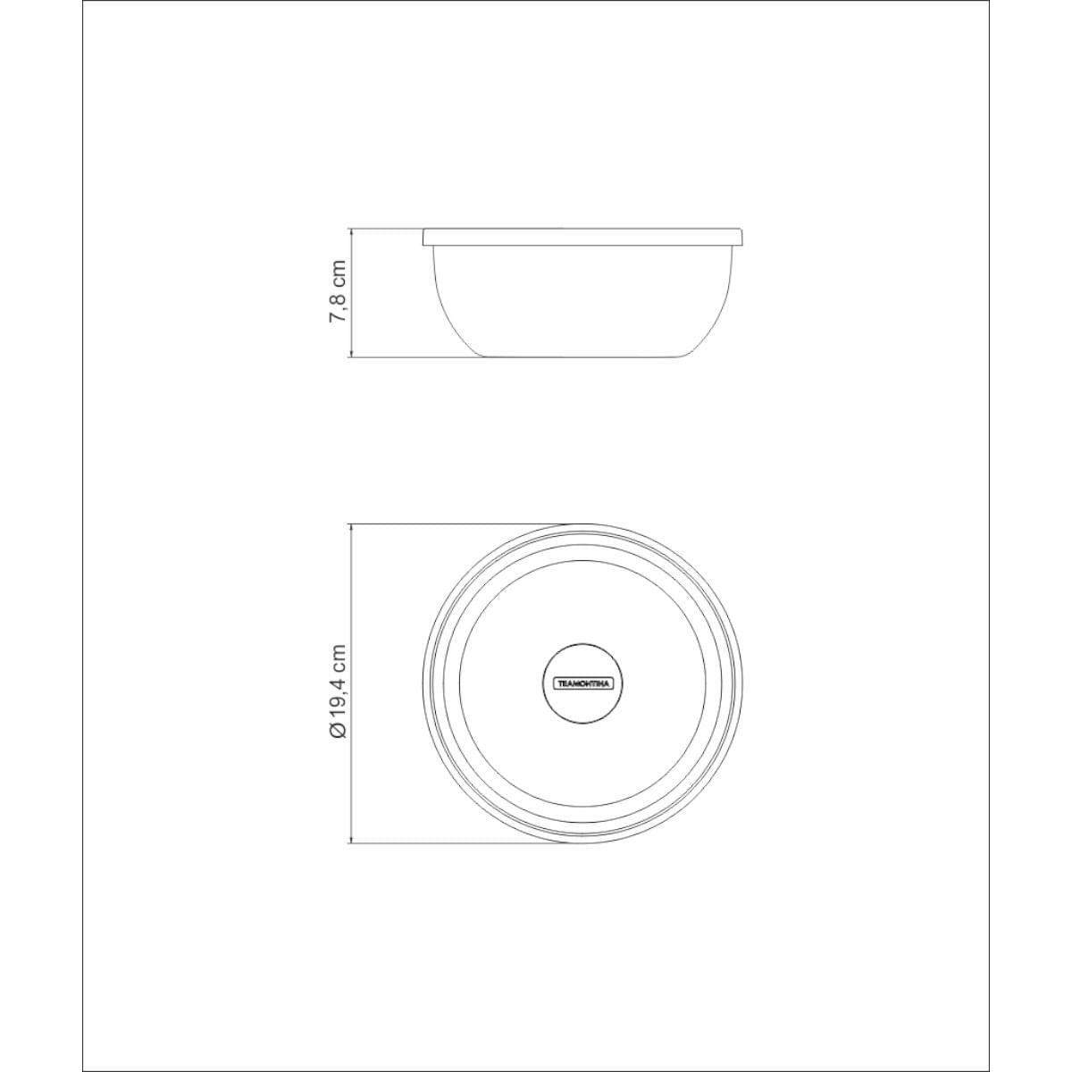Pote Tramontina Freezinox Redondo em Aço Inox com Tampa Plástica 18 cm 1,6 L