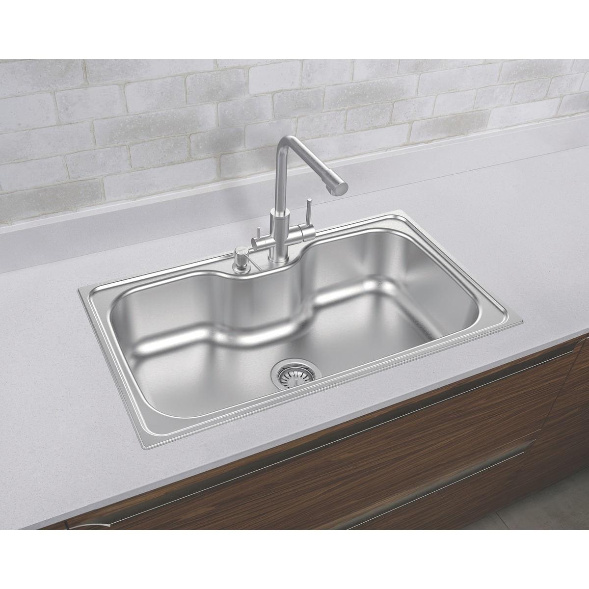 Cuba de Sobrepor Tramontina Morgana Maxi 86x50 cm em Aço Inox Acetinado Outlet