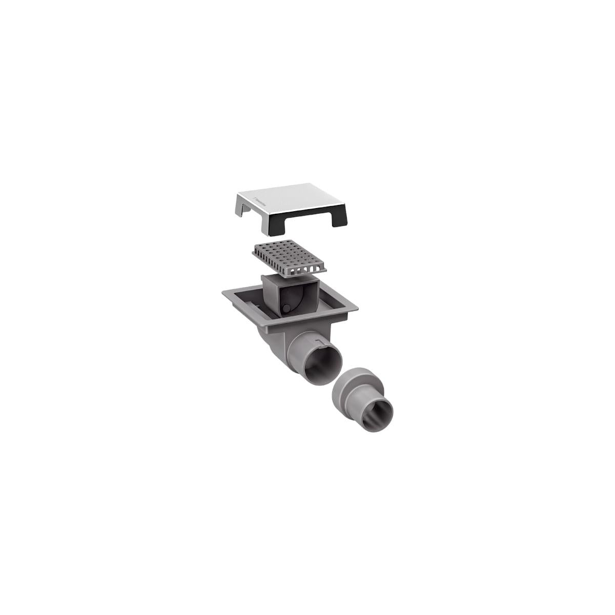 Ralo Neo Square Tramontina com Tampa em Aço Inox 10x10 cm