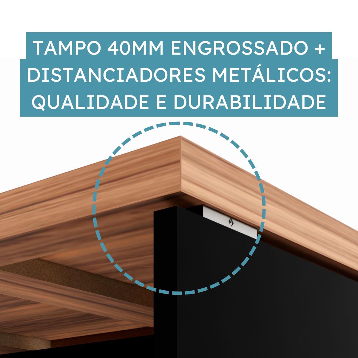 Mesa para Escritório 120x60 cm Nogal Preto Fosco Marin Brasil
