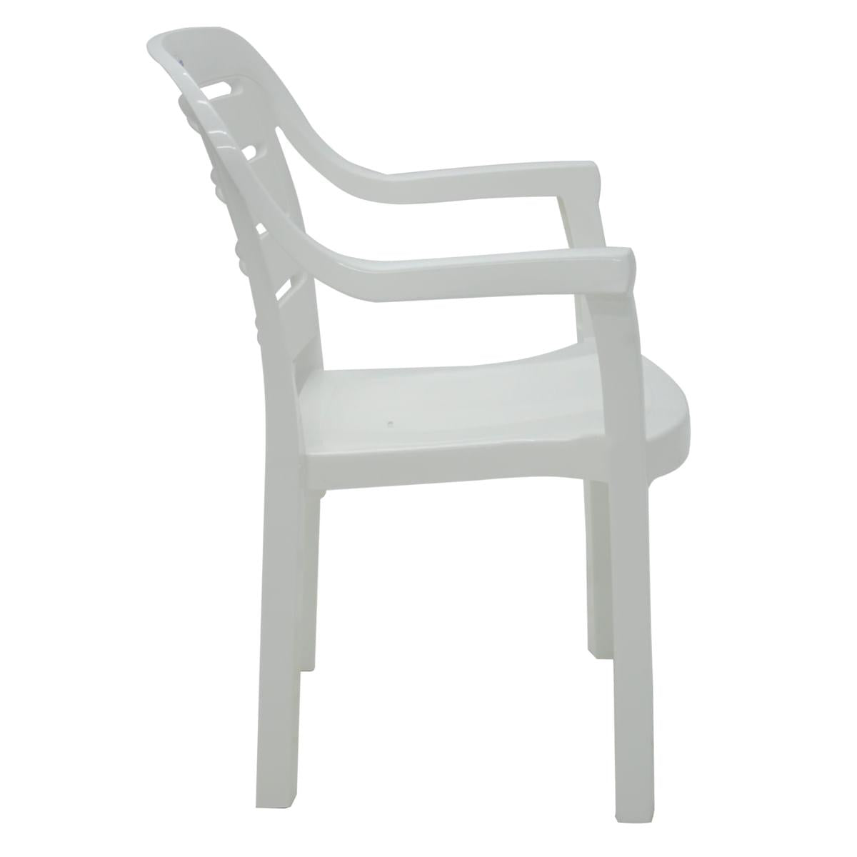 Cadeira Tramontina Miami Branco com Braços Encosto Horizontal em Polipropileno