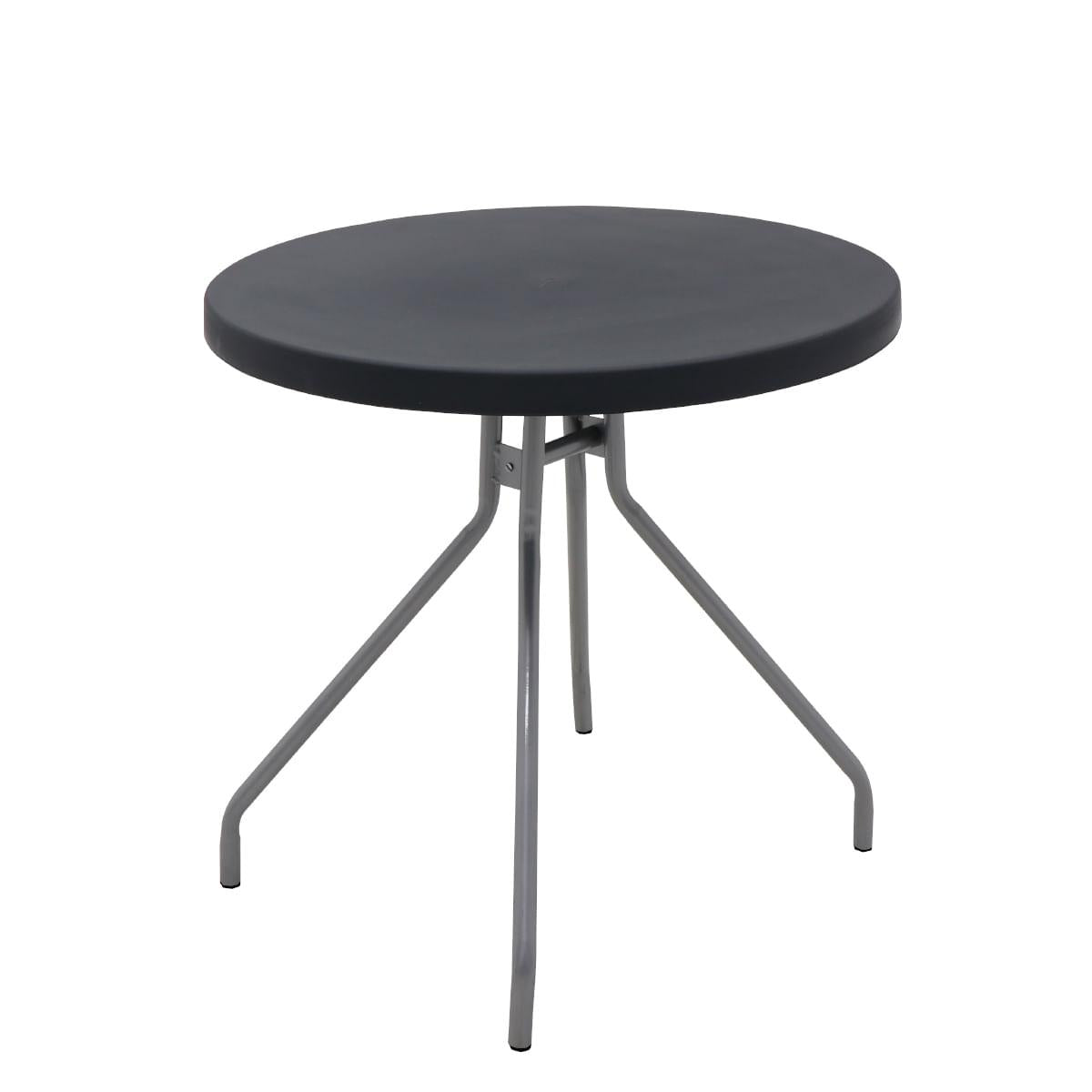 Mesa Redonda Tramontina Zeta 79 cm em Polipropileno Grafite Pernas em Aço Carbono