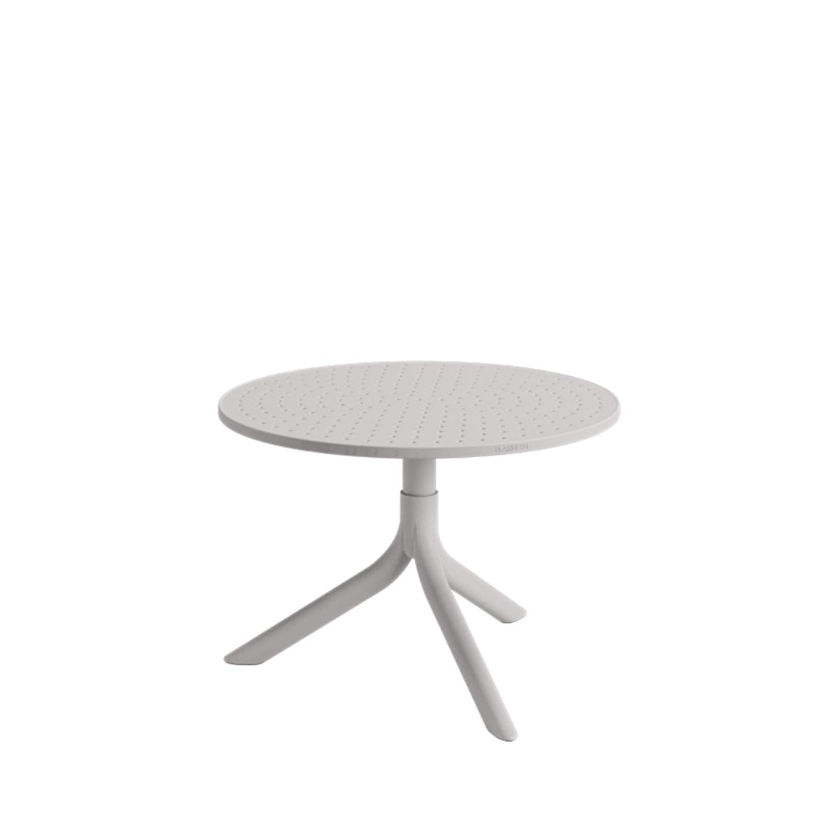 Mesa Redonda de Apoio Livy Aurah 60x43cm Cinza Polipropileno Plaxmetal