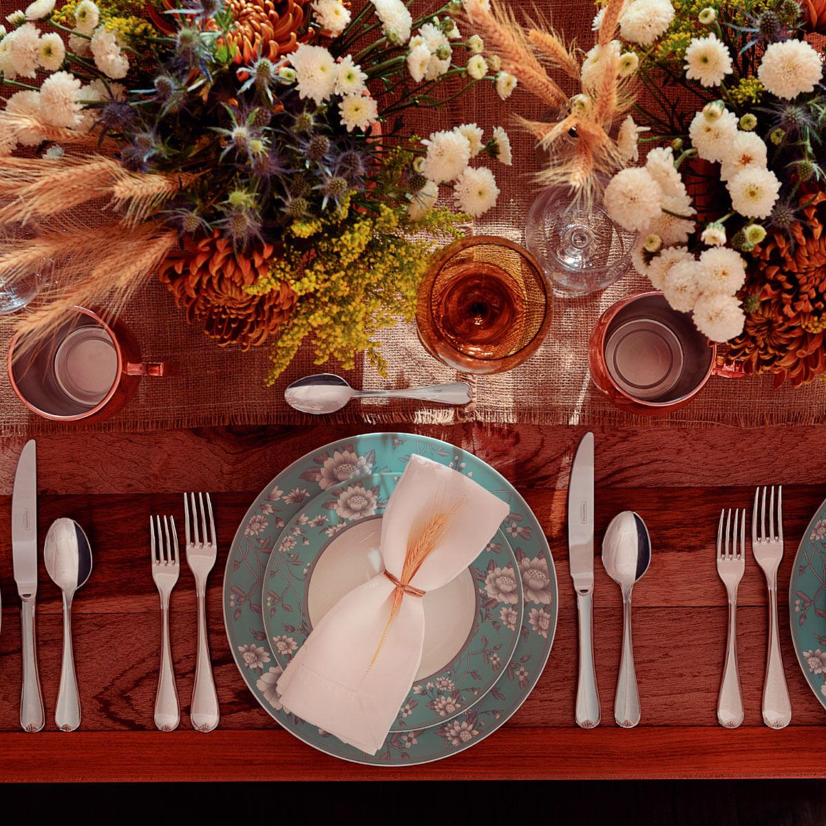 Aparelho de Jantar Tramontina Helen em Porcelana Decorada 20 Peças