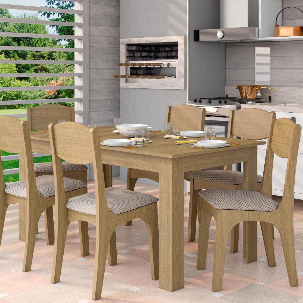 Mesa Retangular 180x90 cm em MDF 18mm Carvalho Dalla Costa TM23KK