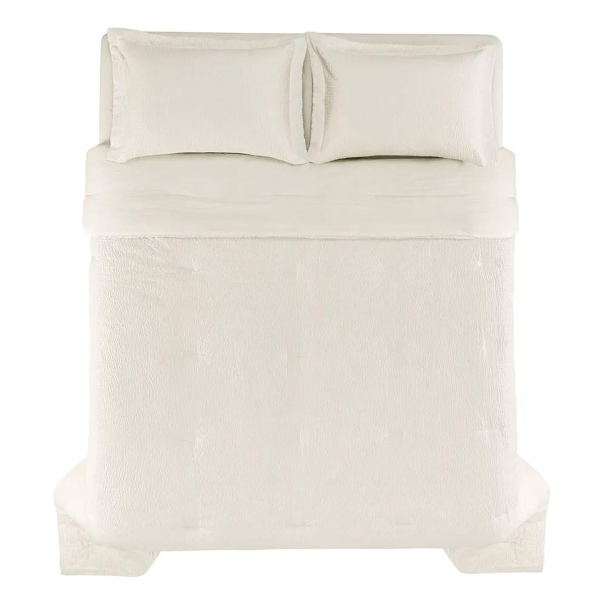 Colcha Casal Karsten 2 Porta travesseiros 100% poliéster Baumann Branco