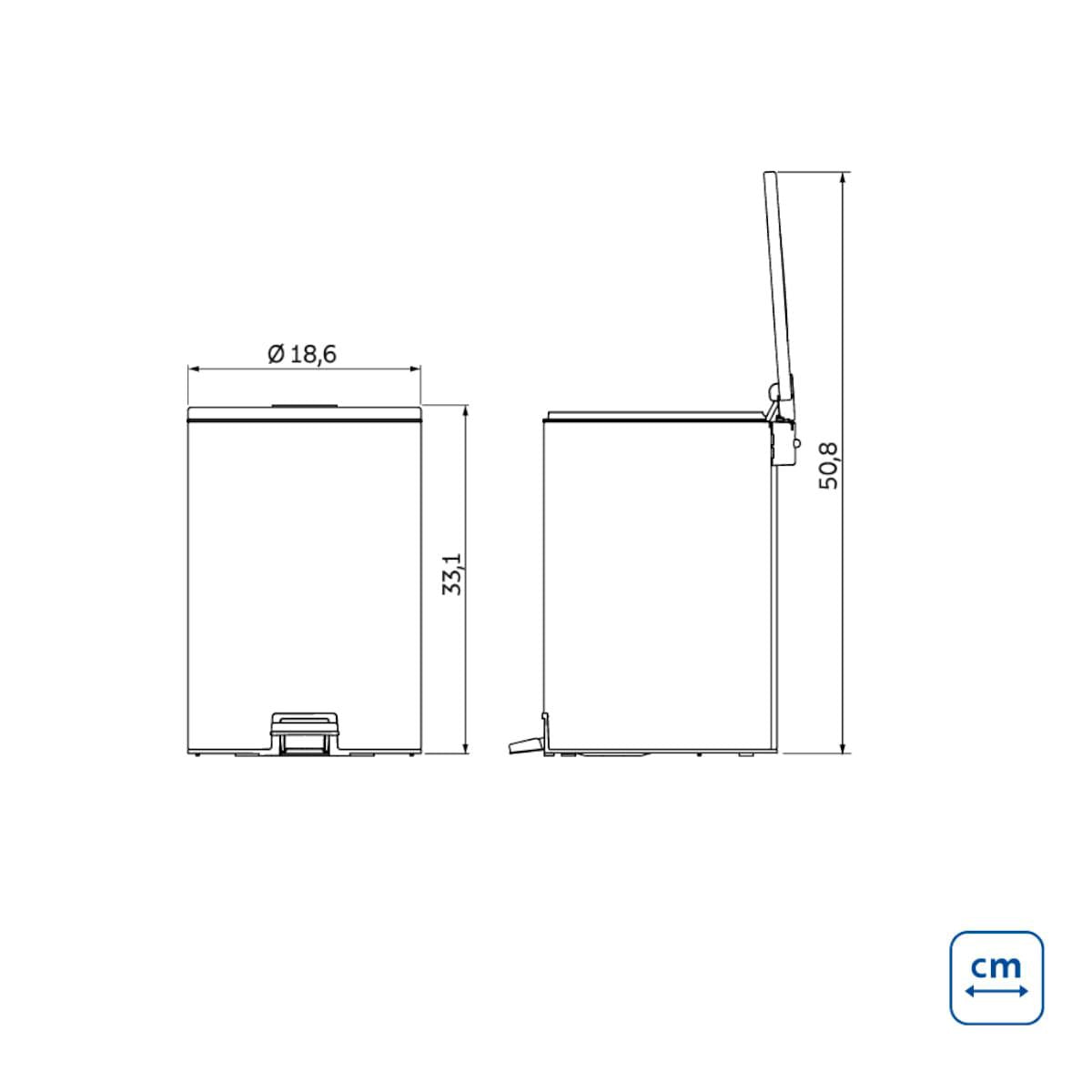 Lixeira com Pedal Tramontina Loop Aço Inox Polido 5 Litros