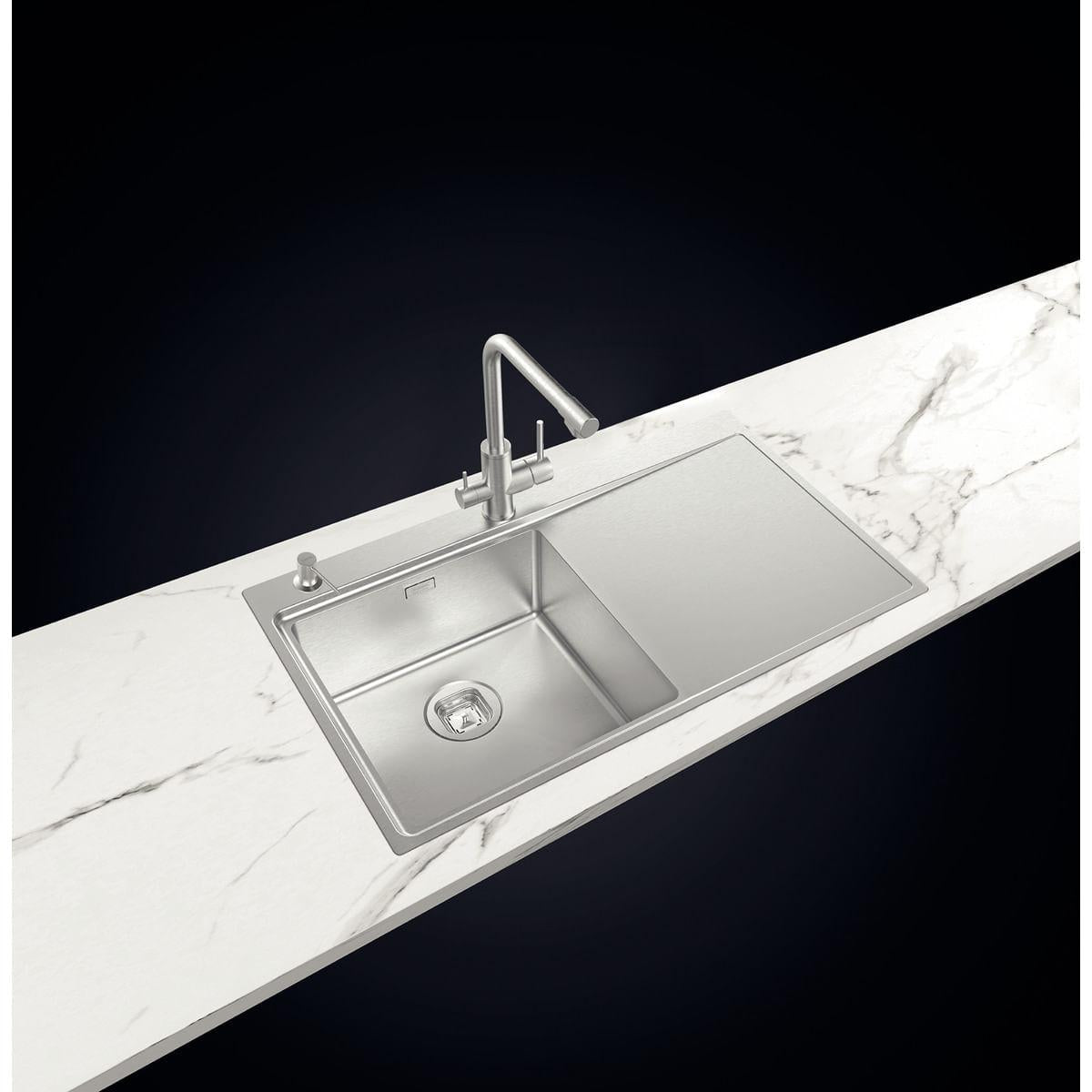 Cuba de Sobrepor Tramontina Smooth 1C 40 EX em Aço Inox com Acabamento Scotch Brite 86 x 52 cm com 1 Furo para Torneira OUTLET