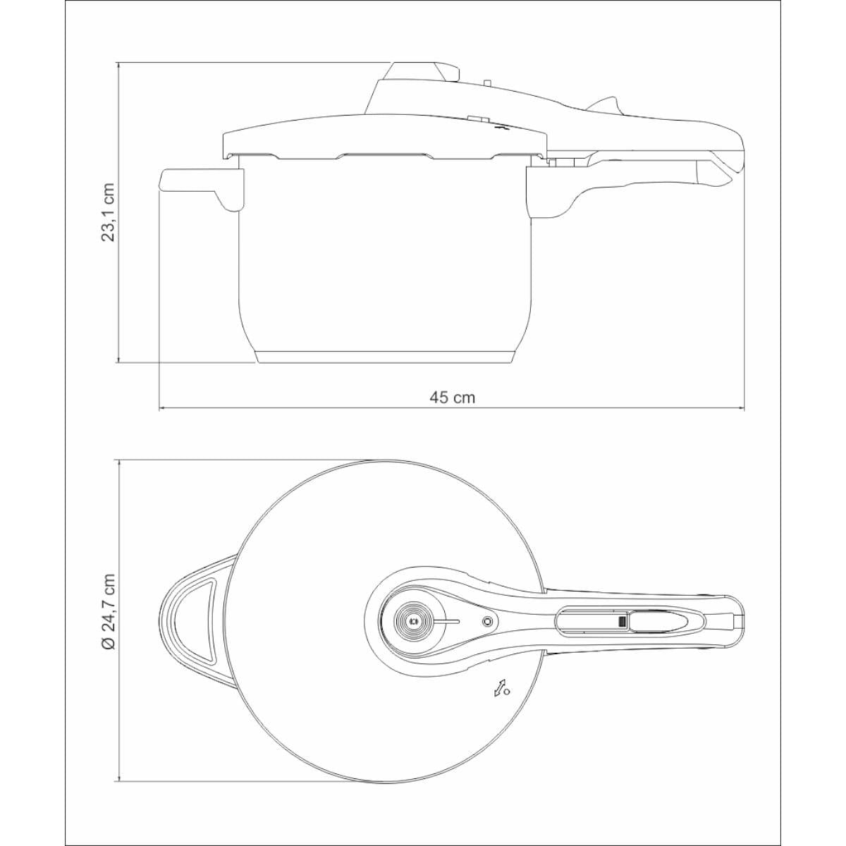 Panela de Pressão Tramontina Solar em Aço Inox Fundo Triplo 22 cm 6 L com Cozi Vapore em Aço Inox