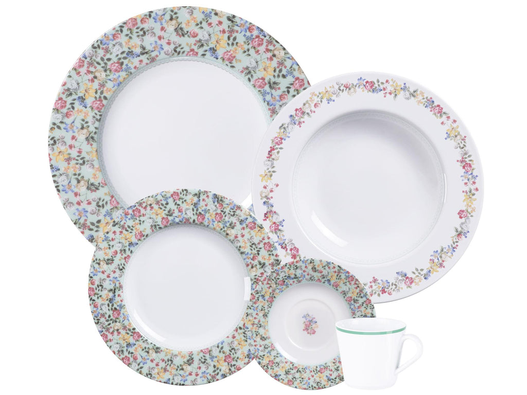 Aparelho de Jantar Tramontina Dalina Porcelana Decorada 20 Peças